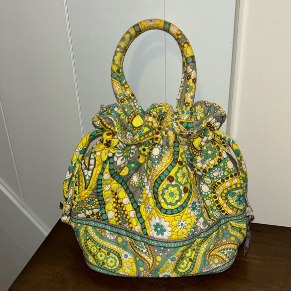 Vera Bradley Handbags - Vera Bradley Lemon Parfait small drawstring bag purse